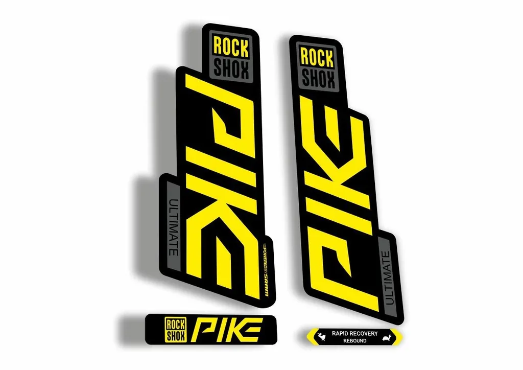Rock Shox PIKE 2020 ULTIMATE Mountain Bike Cycling Decal Sticker Yellow Gray