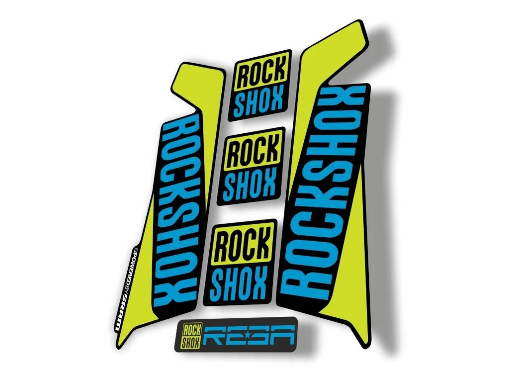 Rock Shox REBA 2016 Fork Decal Mountain Bike Cycling Sticker Adhesive Lime Blue