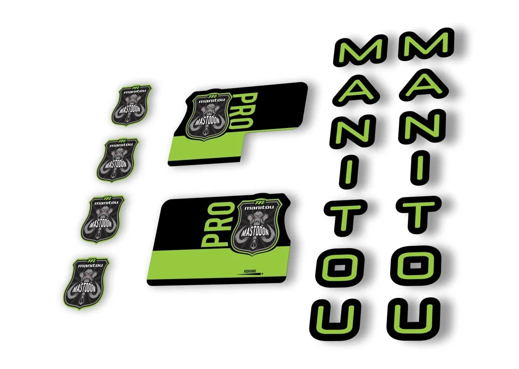 Manitou Mastadon Pro 2020 Fork Suspension Decal Kit Sticker Set Green