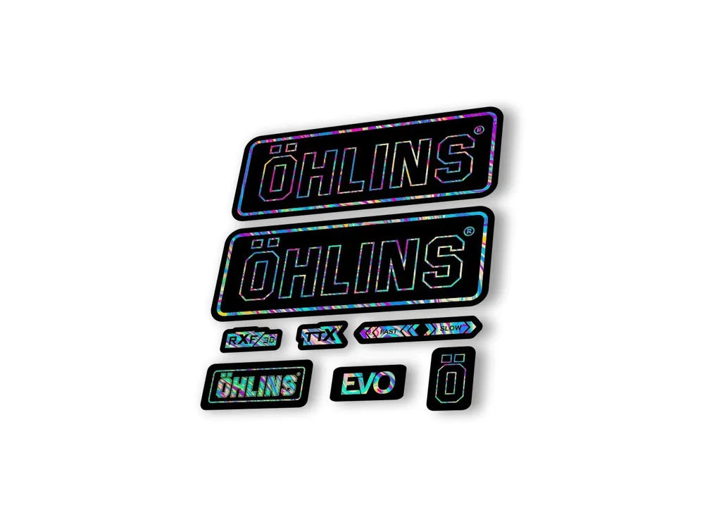 Ohlins RXF36 EVO 2018 Rear Shock Decal Mountain Bike Cycling Sticker Oil Slick 1