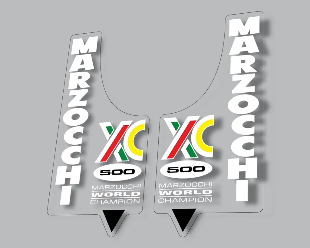 Marzocchi XC 500 1994 Suspension Graphic Decal Kit Sticker Adhesive Set White