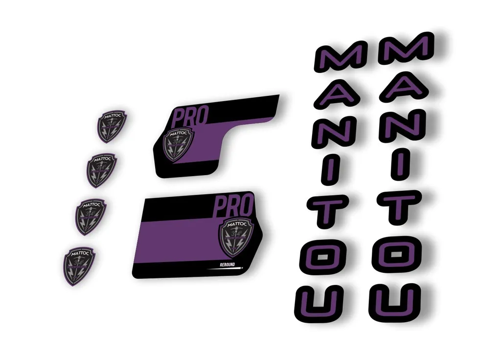 Manitou Mattoc Pro 2020 Fork Suspension Decal Kit Sticker Set Purple