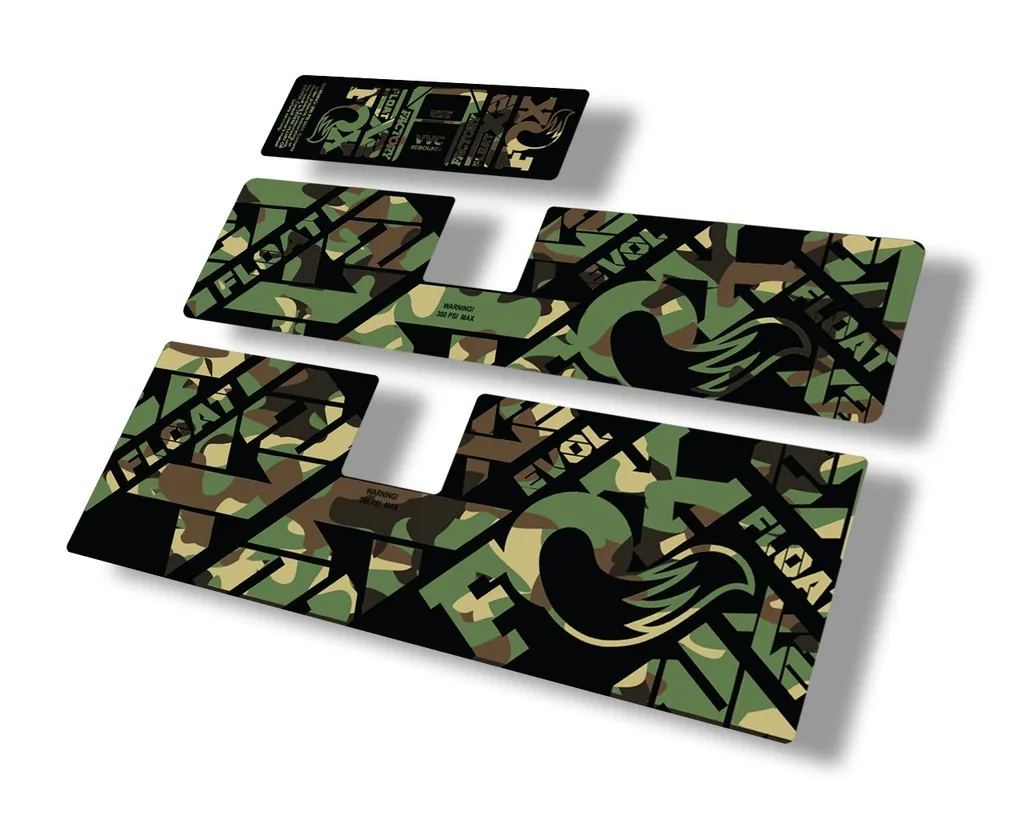 FOX Float X2 2021 Rear Shock Suspension Sticker Factory Decal Full Set Camo