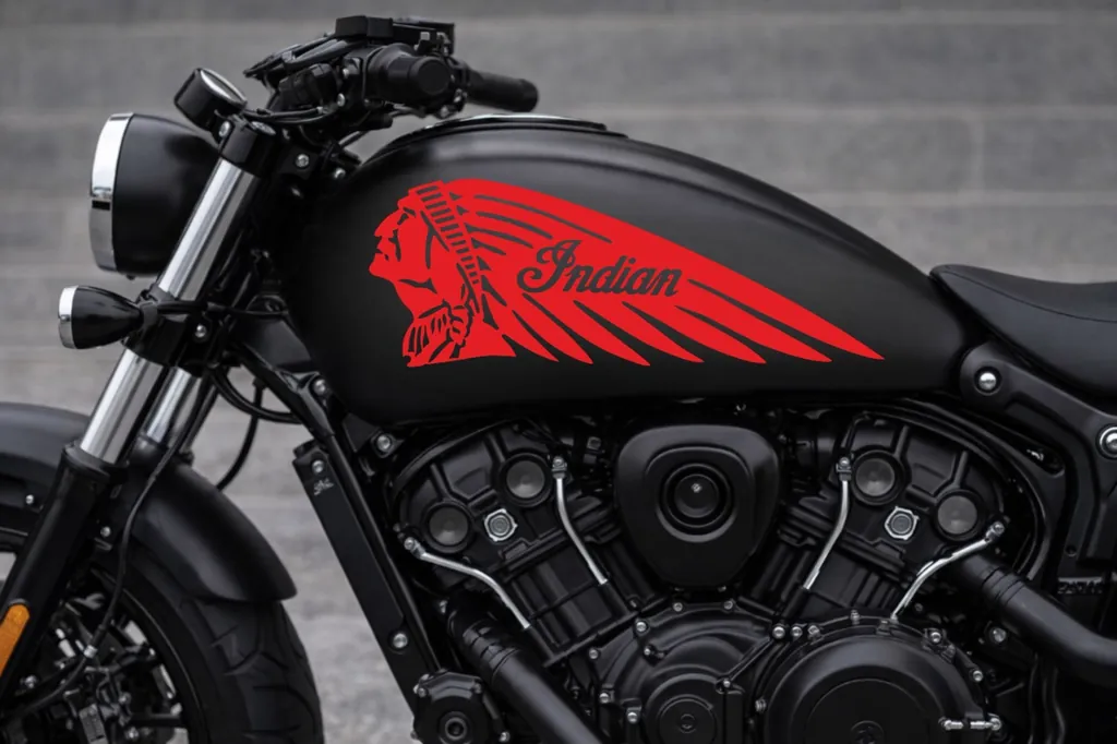 Indian Motorcycle War Bonnet Tank Decal Sticker Set Red Premium Vinyl UV