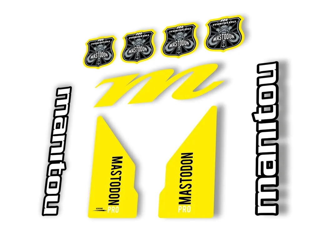 Manitou Mastadon Pro 2017 Fork Suspension Decal Kit Sticker Yellow