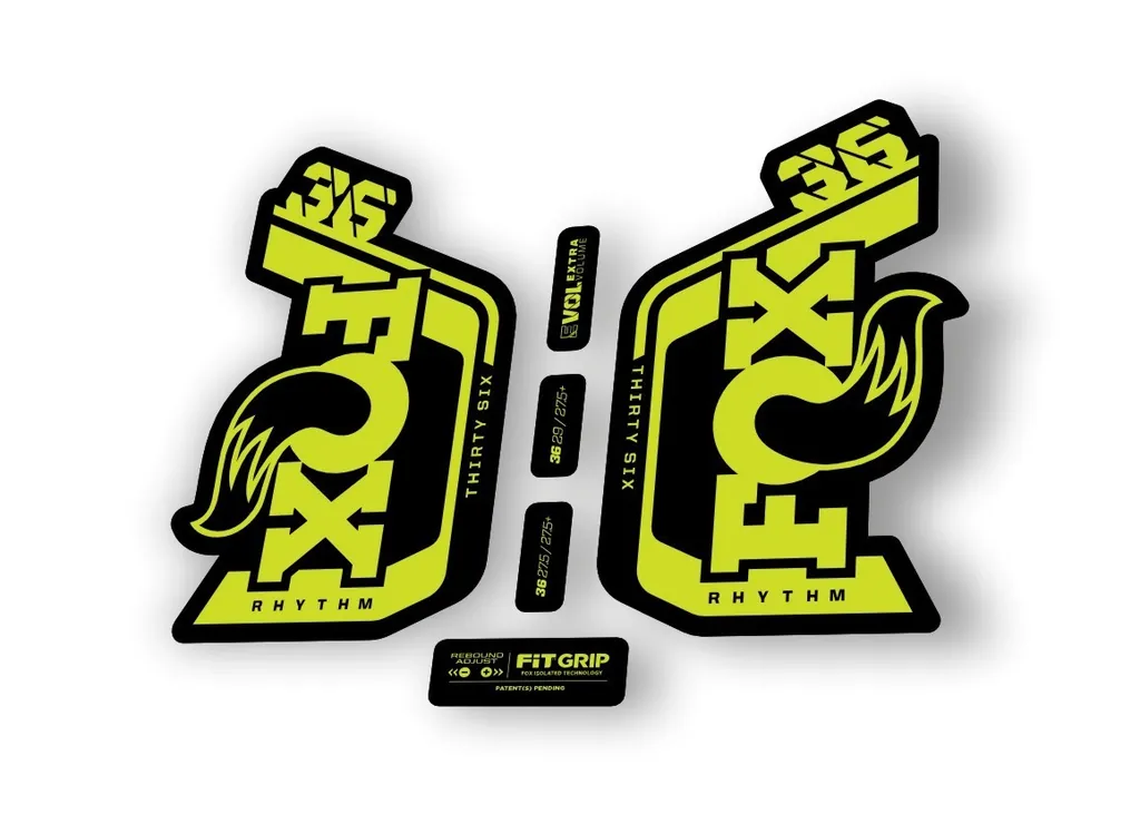 Fox 36 Rhythm 2024 Fork Suspension Factory Decal Sticker Adhesive Lime Green