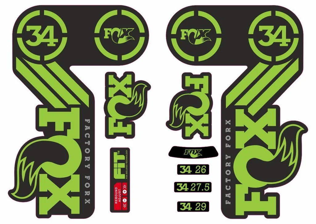 FOX 34 Heritage 2015 Fork Suspension Factory Decal Sticker Adhesive Green