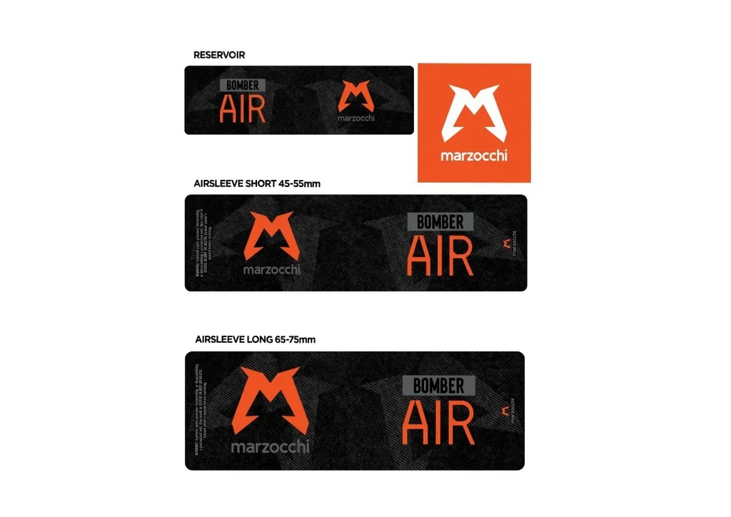 Marzocchi Bomber Air 2024 Rear Shock Sticker Decal Kit Adhesive Orange