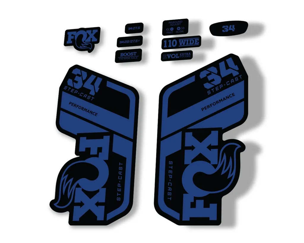 FOX 34 Performance SC 2021 Forks Suspension Factory Decal Sticker Dark Blue