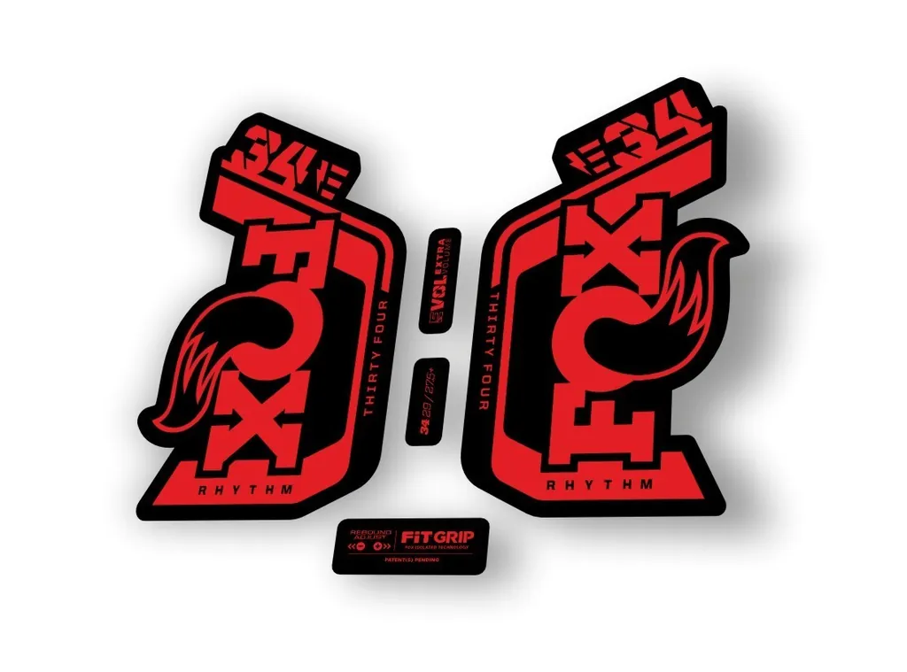 Fox 34 Rhythm E Bike 2024 Fork Suspension Factory Decal Sticker Adhesive Red