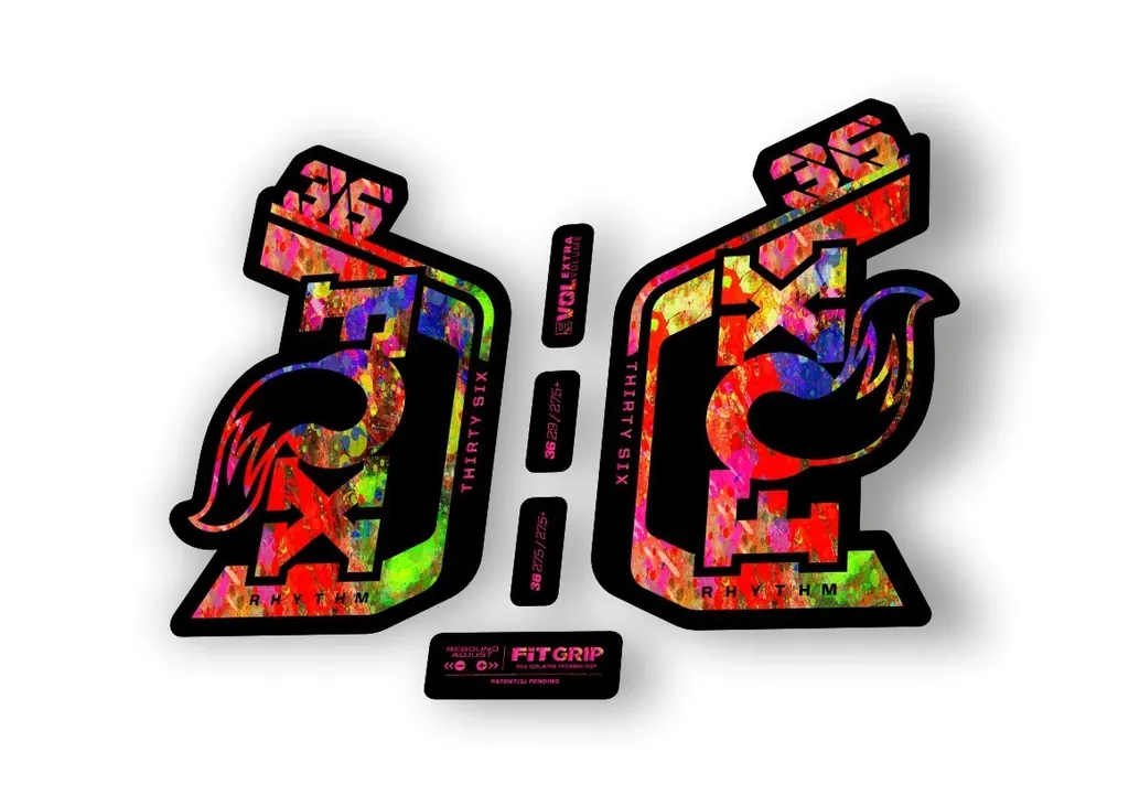 Fox 36 Rhythm 2024 Fork Suspension Factory Decal Sticker Adhesive Oil Slick
