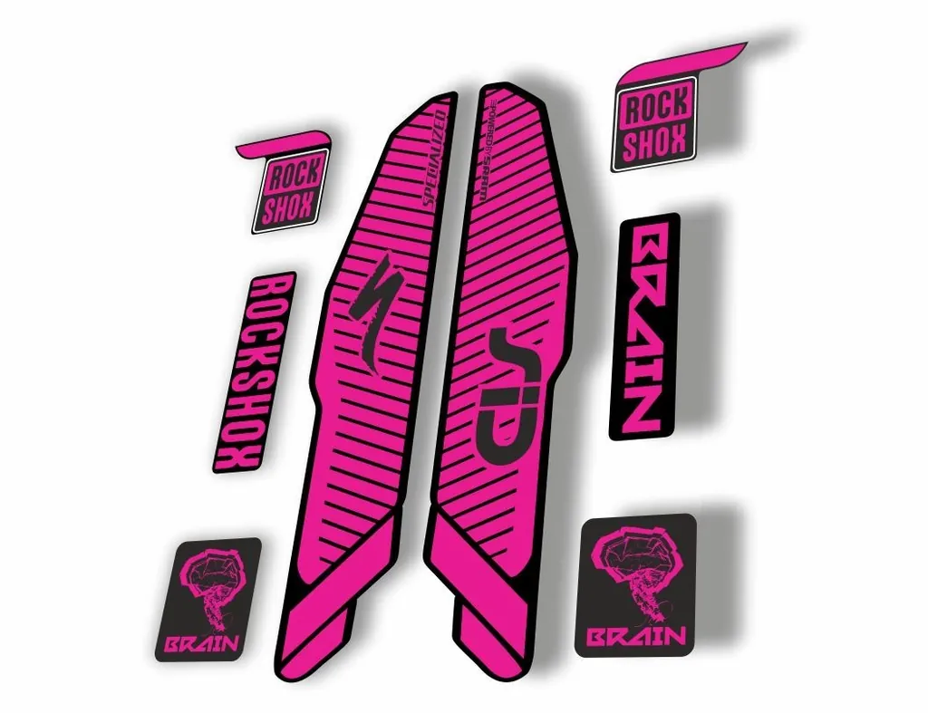 Rock Shox SID Brain 2015 Mountain Bike Cycling Decal Sticker Adhesive Pink