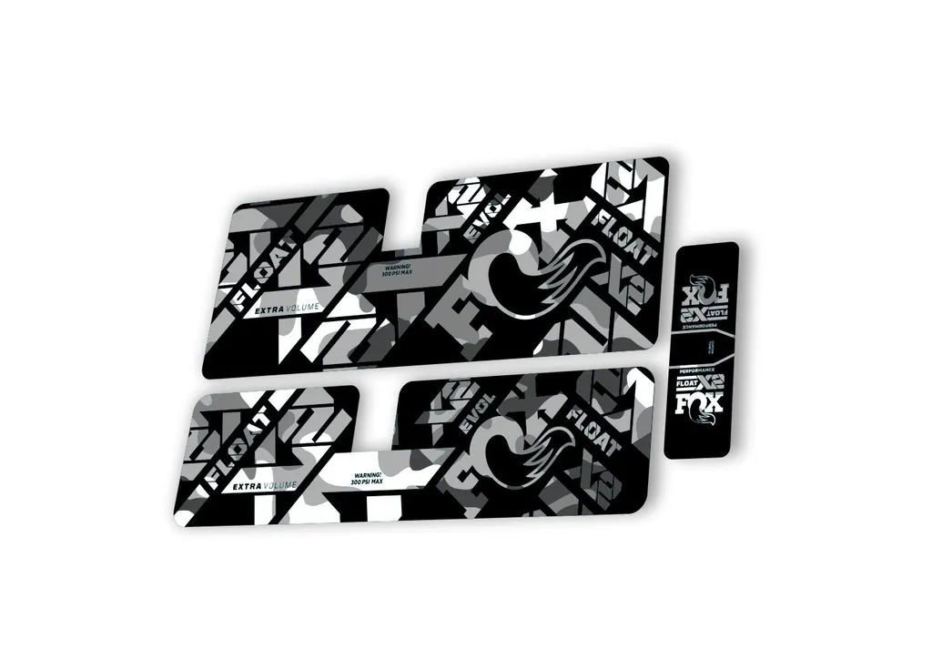 FOX Float X2 Performance 2021 Rear Shock Suspension Sticker Decal Kit White Camo