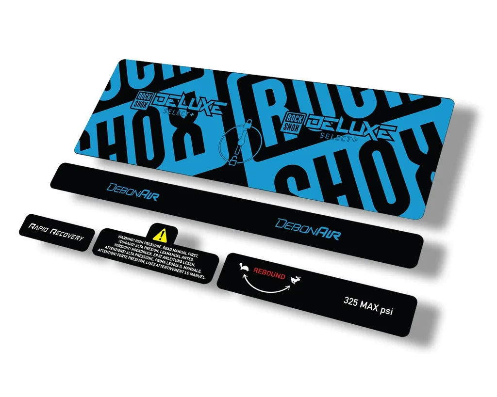 Rock Shox 2021 Deluxe Select Plus Rear Shock Decal Sticker Adhesive Set Blue
