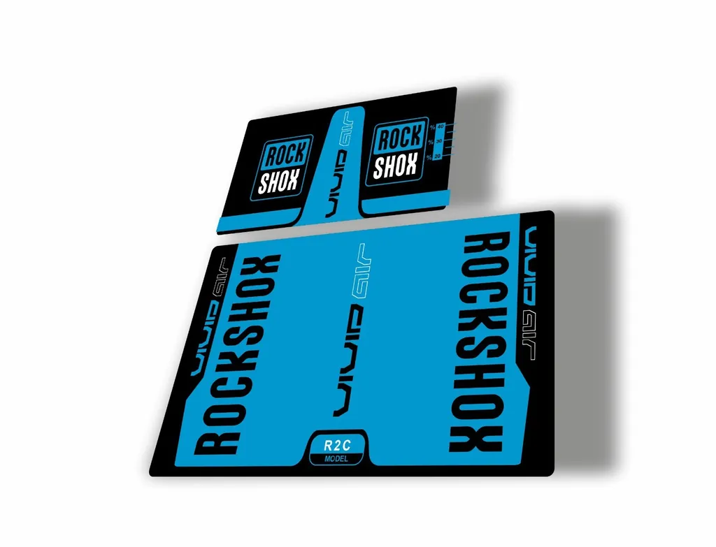 Rock Shox Vivid Air R2C 2016 Rear Shock MTB Decal Sticker Adhesive Blue