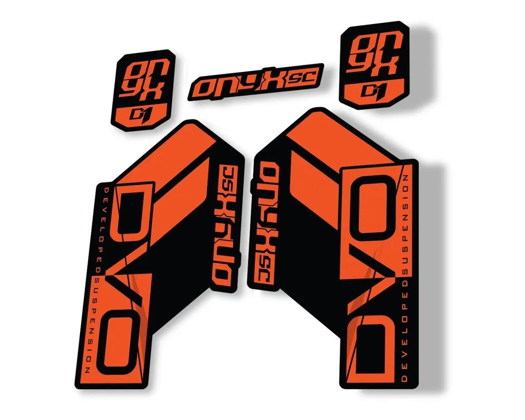 DVO Onyx SC D1 2019 Fork Suspension Sticker Factory Decal Adhesive Orange