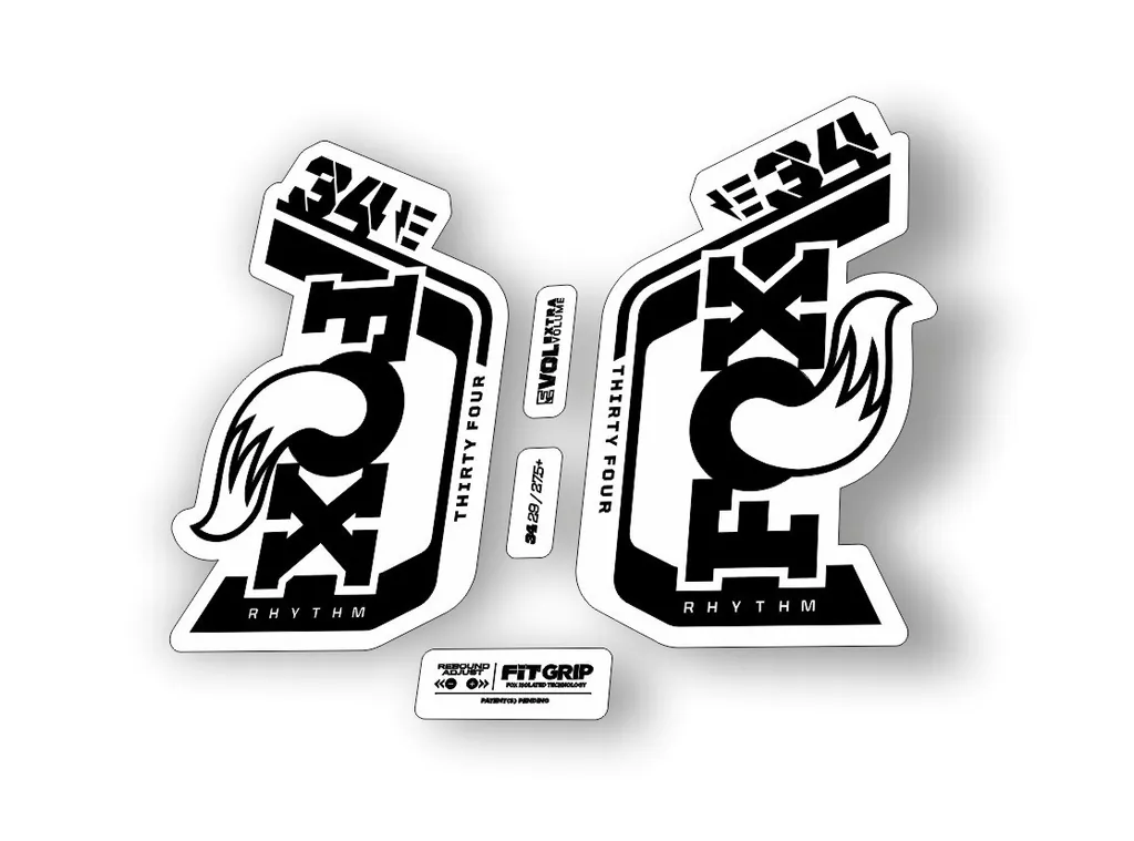 Fox 34 Rhythm E Bike 2024 Fork Suspension Factory Decal Sticker Adhesive Black