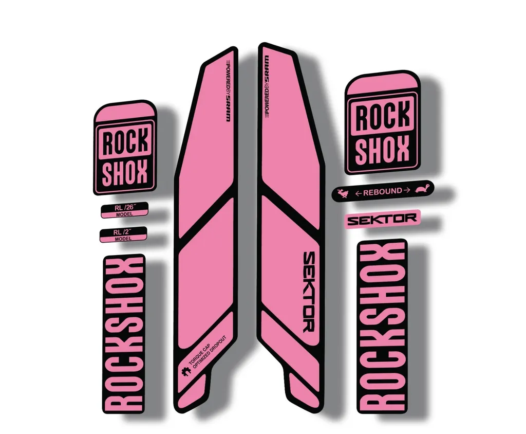 Rock Shox SEKTOR 2015 Fork Decal Mountain Bike Cycling Sticker Light Pink