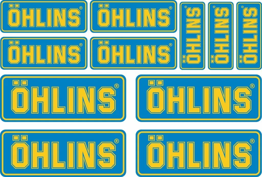 Ohlins Decal Sticker Motorcycle Graphic Set Logo Sheet Adhesive Aufkleber 11 Pcs