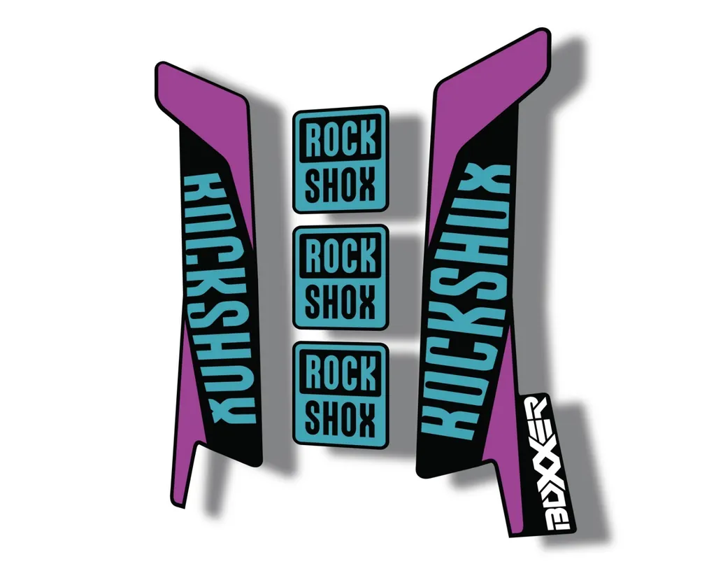 Rock Shox BOXXER 2017 Mountain Bike Cycling Decal Kit Sticker Purple Blue