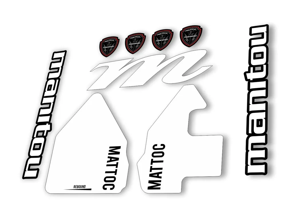 Manitou Mattoc 2017 Fork Suspension Decal Kit Sticker Set White