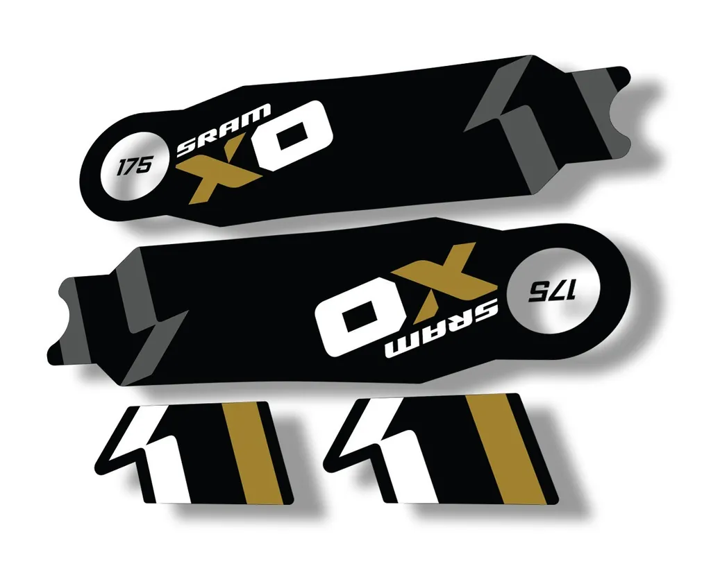 Crank Set Stickers Decals MTB Sram X01 2014 Bicycle Adhesive 2Pcs Gold