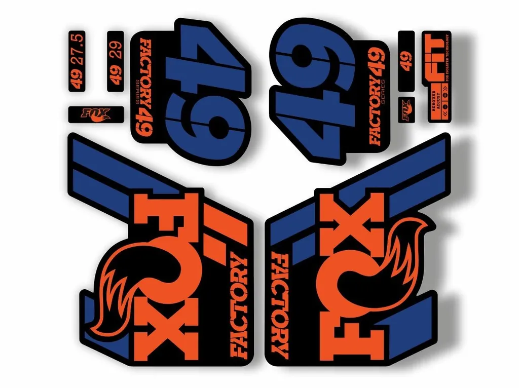 FOX 49 Float 2018-19 Forks Suspension Factory Decal Sticker Adhesive Orange Blue