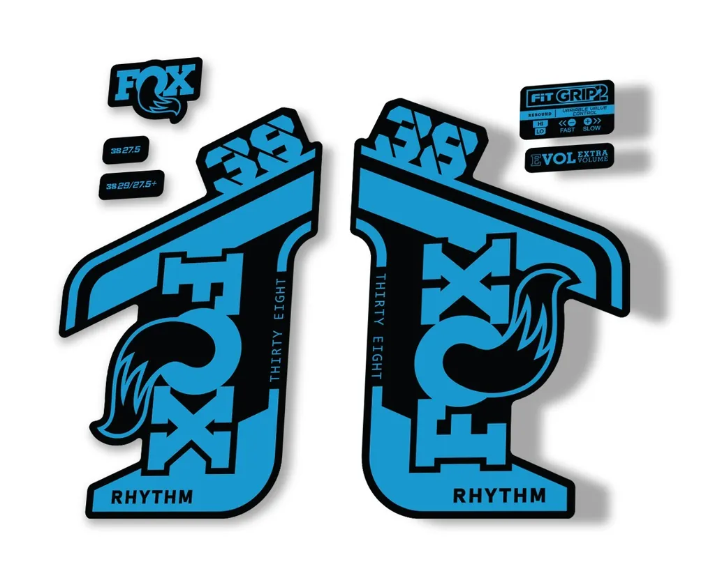 FOX 38 RHYTHM 2021 Fork Suspension Factory Sticker MTB Decal Adhesive Blue