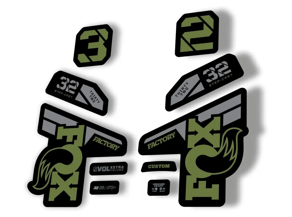 Fox 32 Factory 2021 Fork Suspension Decal Sticker Adhesive Olive