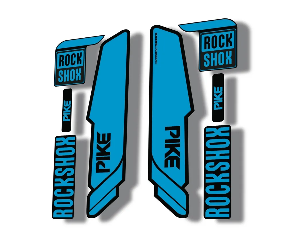 Rock Shox PIKE 2014 Mountain Bike Cycling Decal Kit Sticker Adhesive Blue