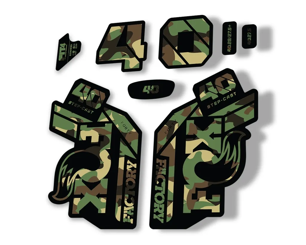 FOX 40 Step Cast SC 2021 Factory Fork Decals Suspension Sticker Adhesive Camo