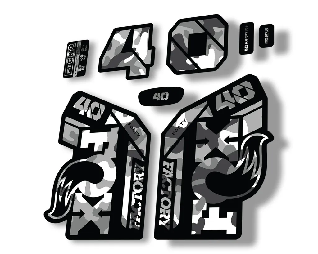 FOX 40 2021 Factory Forks Suspension Decals Sticker Set Adhesive White Camo