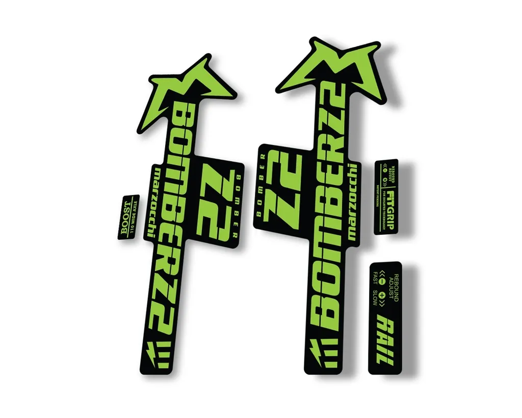 Marzocchi Bomber Z2 E Bike 2022 Fork Suspension Sticker Decal Kit Green
