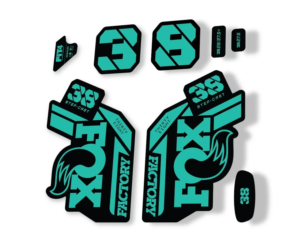 FOX 38 Step Cast SC 2021 Factory Fork Decals Suspension Sticker Adhesive Dolphin