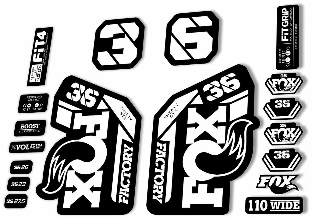 FOX 36 Fork Decal Sticker Set 2021 Factory MTB Suspension Graphics – White