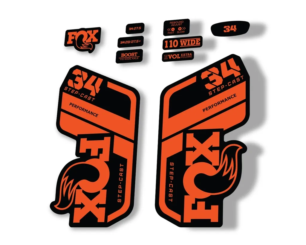 FOX 34 Performance SC 2021 Forks Suspension Factory Decal Sticker Orange
