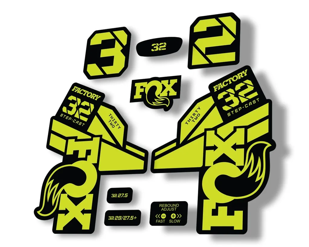 FOX 32 Step Cast 2021 Factory Fork Decals Suspension Sticker Lime Green