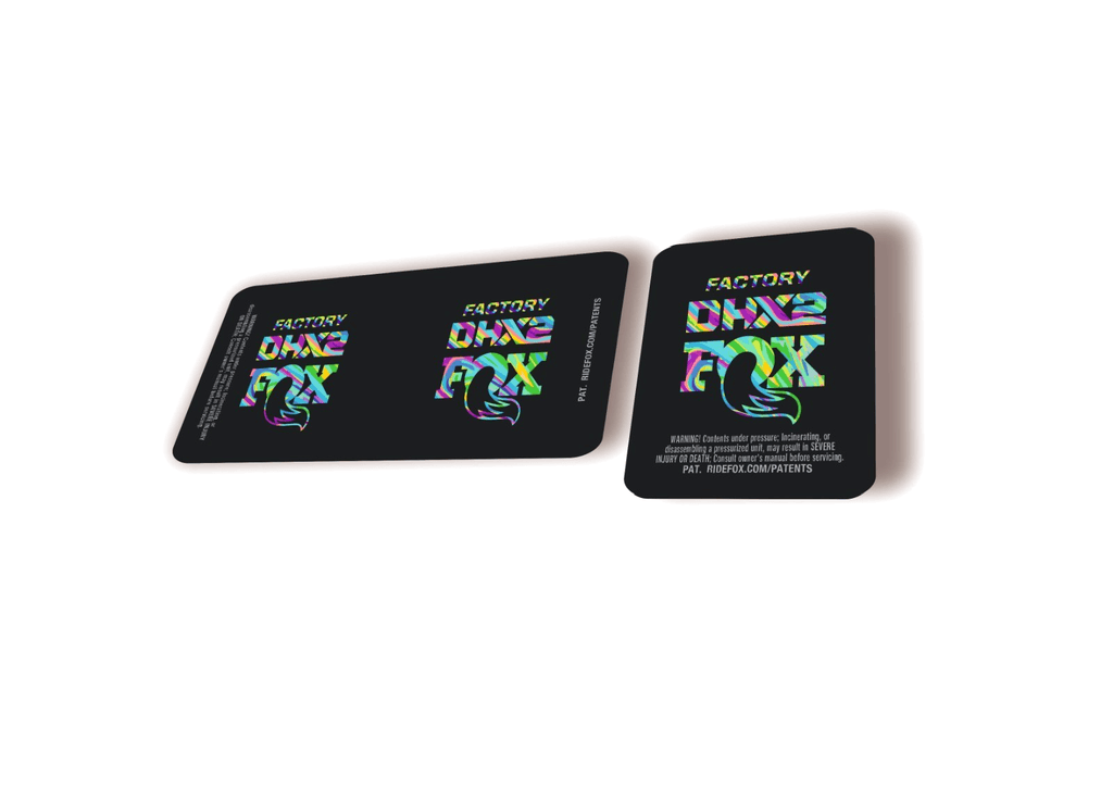 FOX DHX2 Factory 2026 Rear Shock Decal Sticker Kit Adhesive Oil Slick 1