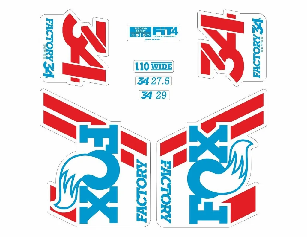FOX 34 Float 2018-19 Forks Suspension Factory Decals Sticker Adhesive Red Blue