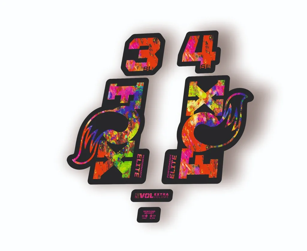 FOX 34 SL Elite Performance 2026 Fork Factory Decal Sticker Adhesive Oil Slick