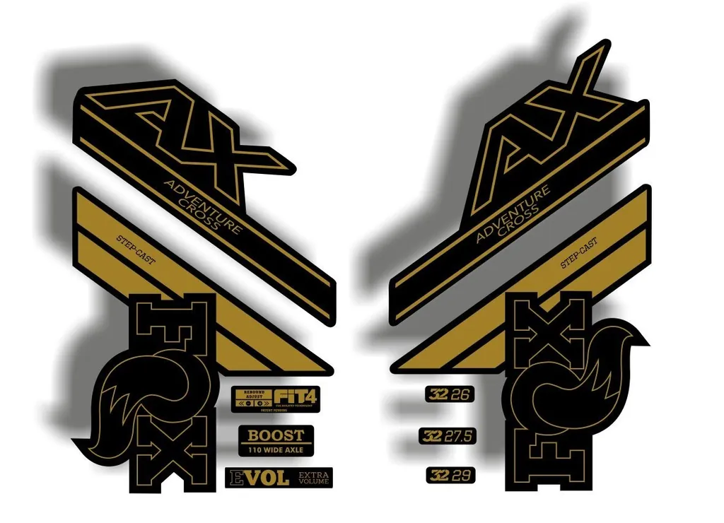 FOX Step Cast 2020 AX Adevnture Cross Fork Suspension Decals Sticker Gold