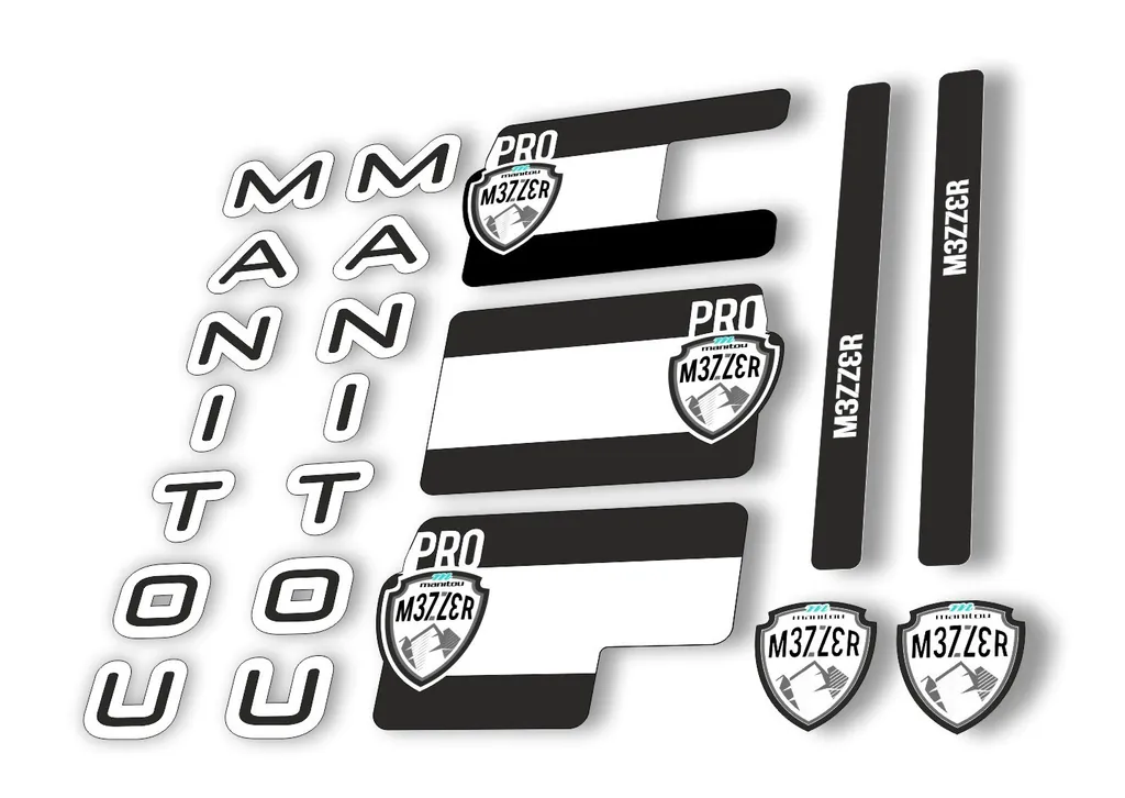 Manitou Mezzer Pro 2020 Fork Suspension Decal Kit Sticker Set Black