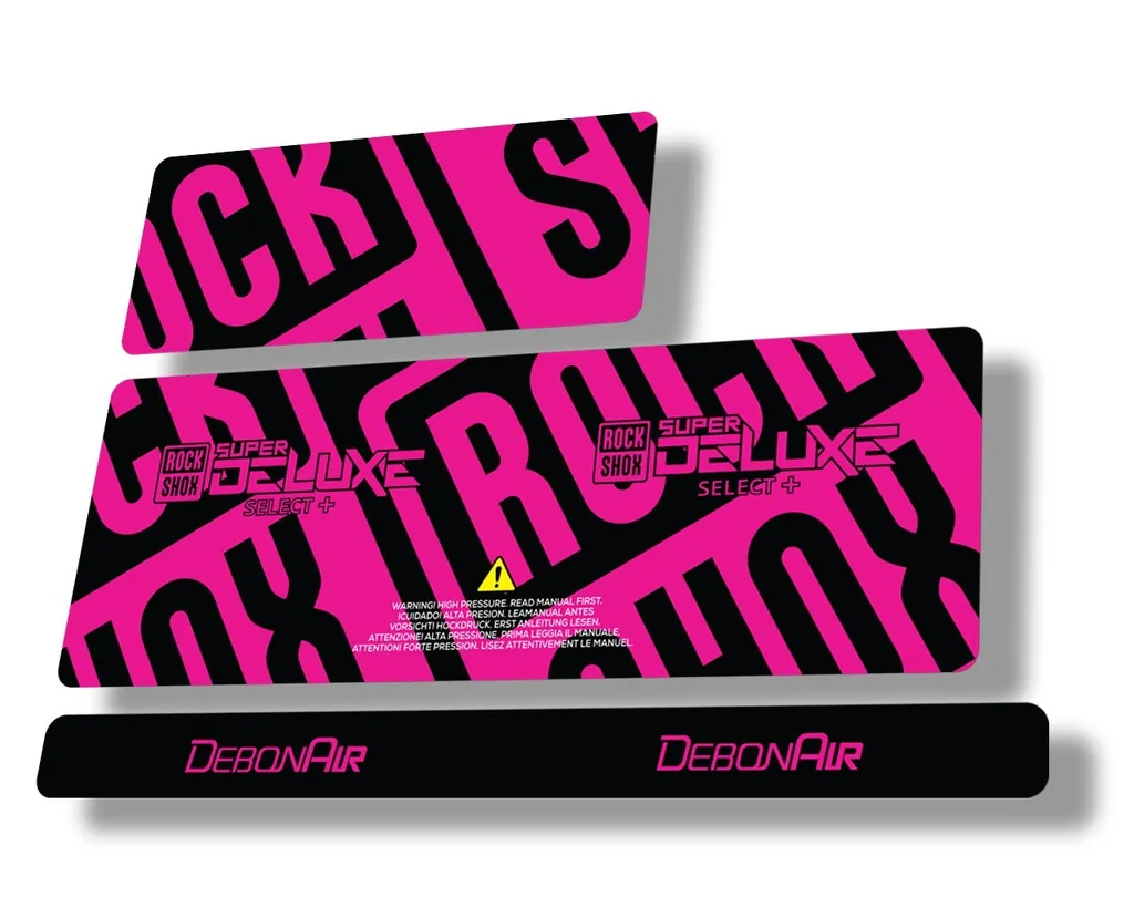 Rock Shox Super Deluxe Select Plus 2020 Rear Shock Decal Sticker Set Pink