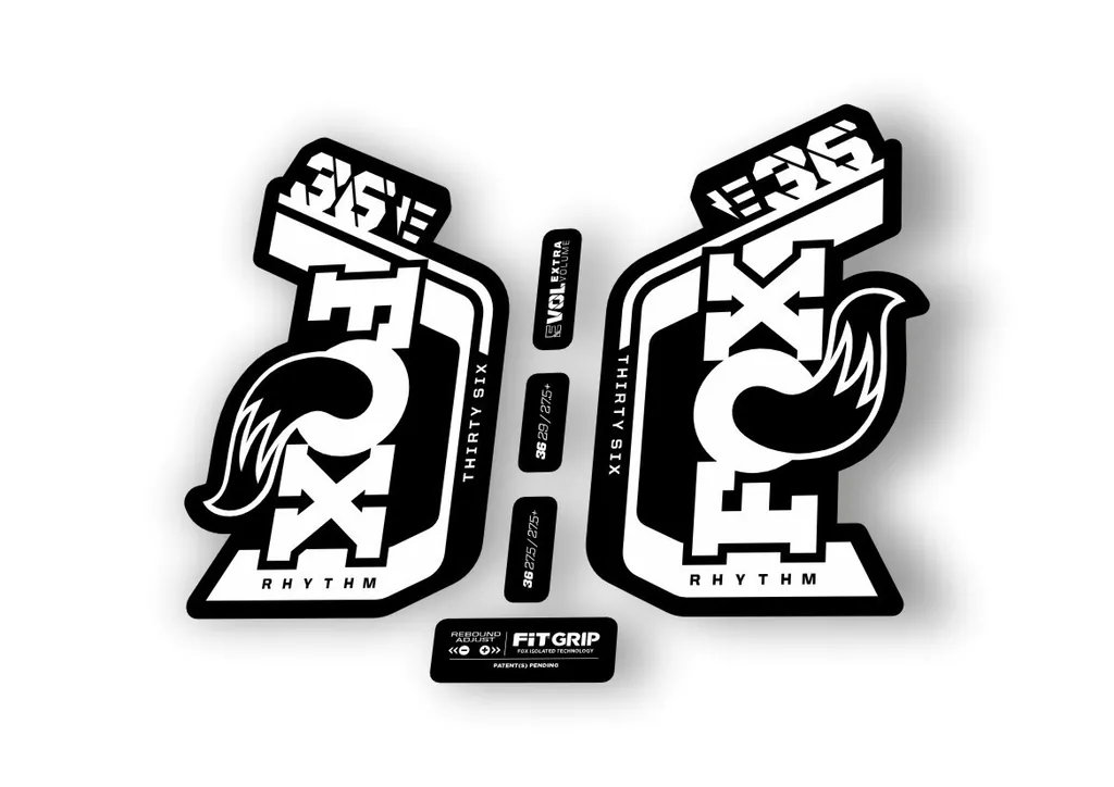 Fox 36 Rhythm E Bike 2024Fork Suspension Factory Decal Sticker Adhesive White