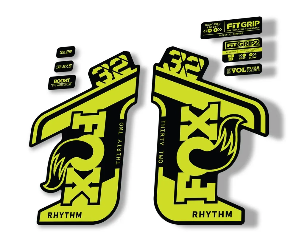 FOX 32 Rhythm 2021 Factory Fork Decals Suspension Sticker Lime Green
