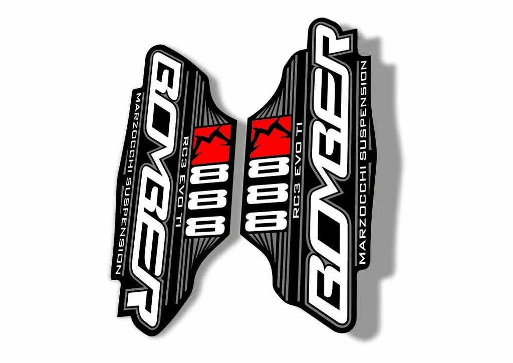 Marzocchi Bomber 888 RC3 EVO TI 2011 Fork Suspension Sticker Decal Kit White