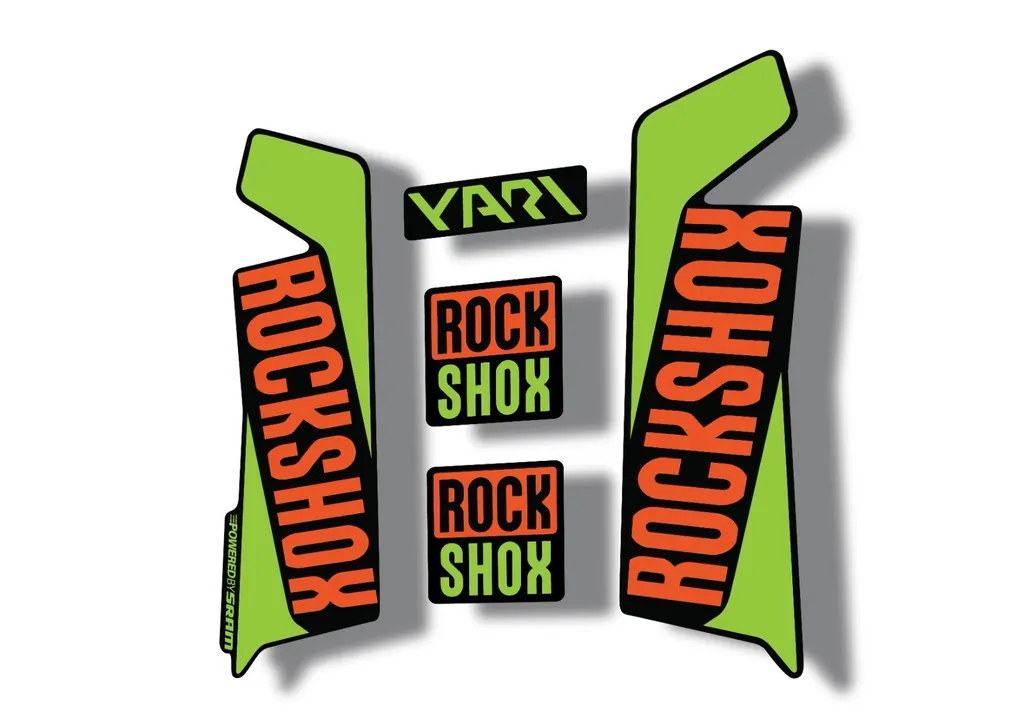 Rock Shox YARI 2017 Fork Decal Mountain Bike Cycling Sticker Orange Green