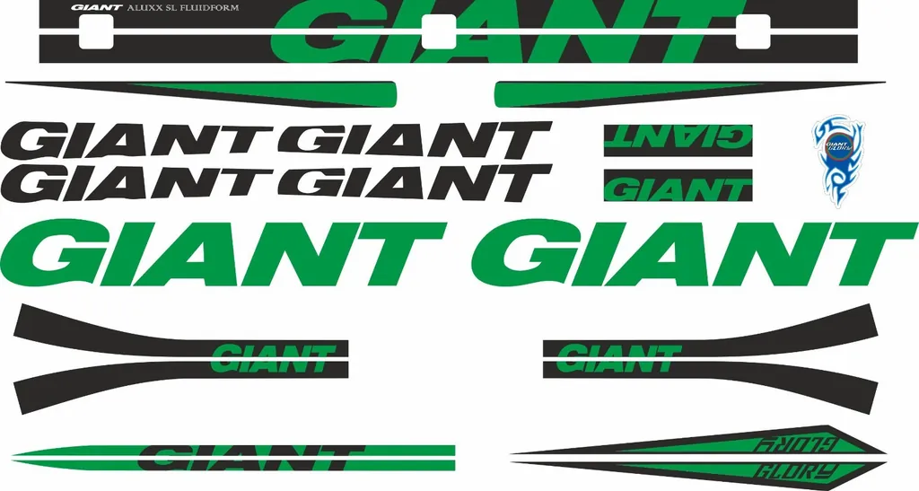 Bicycle Vinyl Stickers – Fits GIANT GLORY Bike Frames – Green