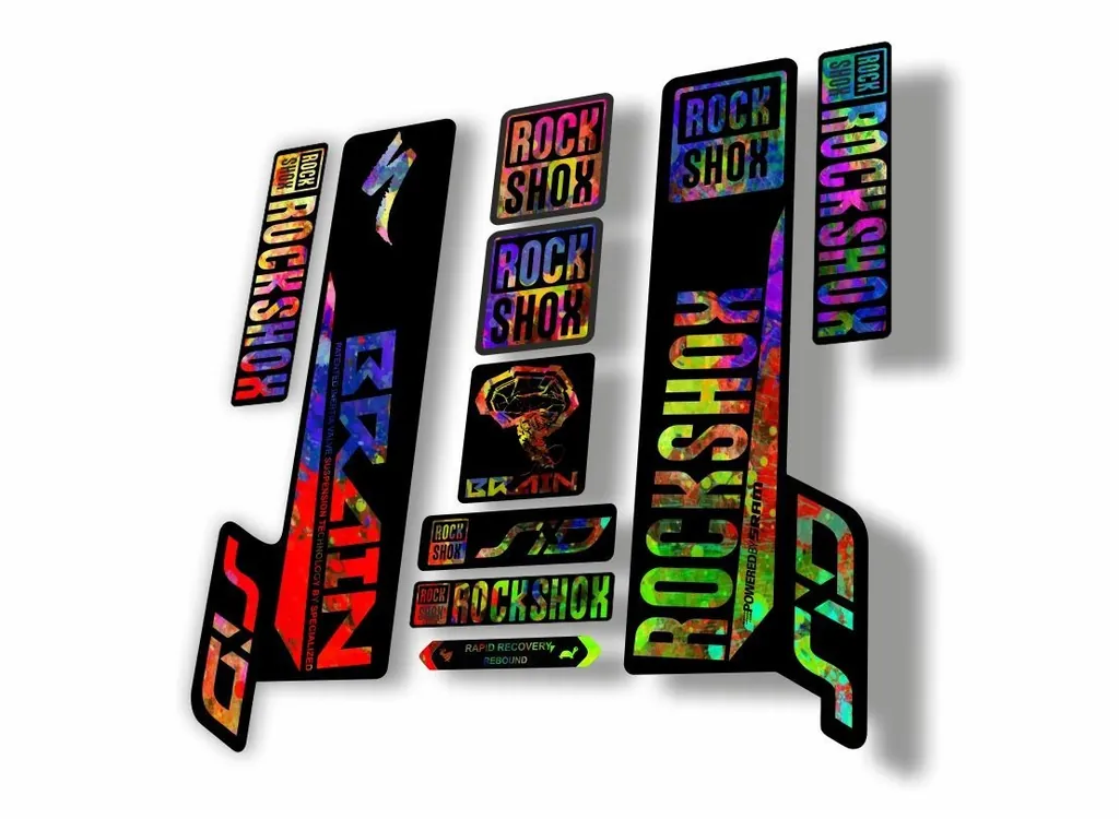 Rock Shox SID Brain 2018 Mountain Bike Cycling Decal Sticker Adhesive Oil Slick