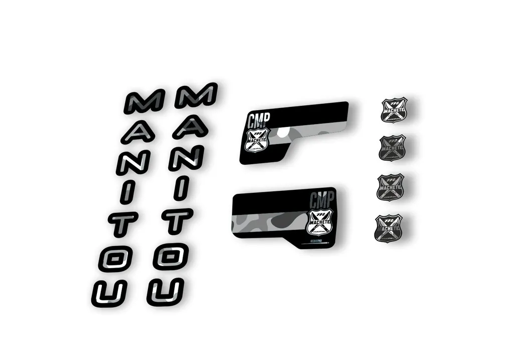 Manitou Machette Comp 2020 Fork Suspension Decal Kit Sticker Set White Camo